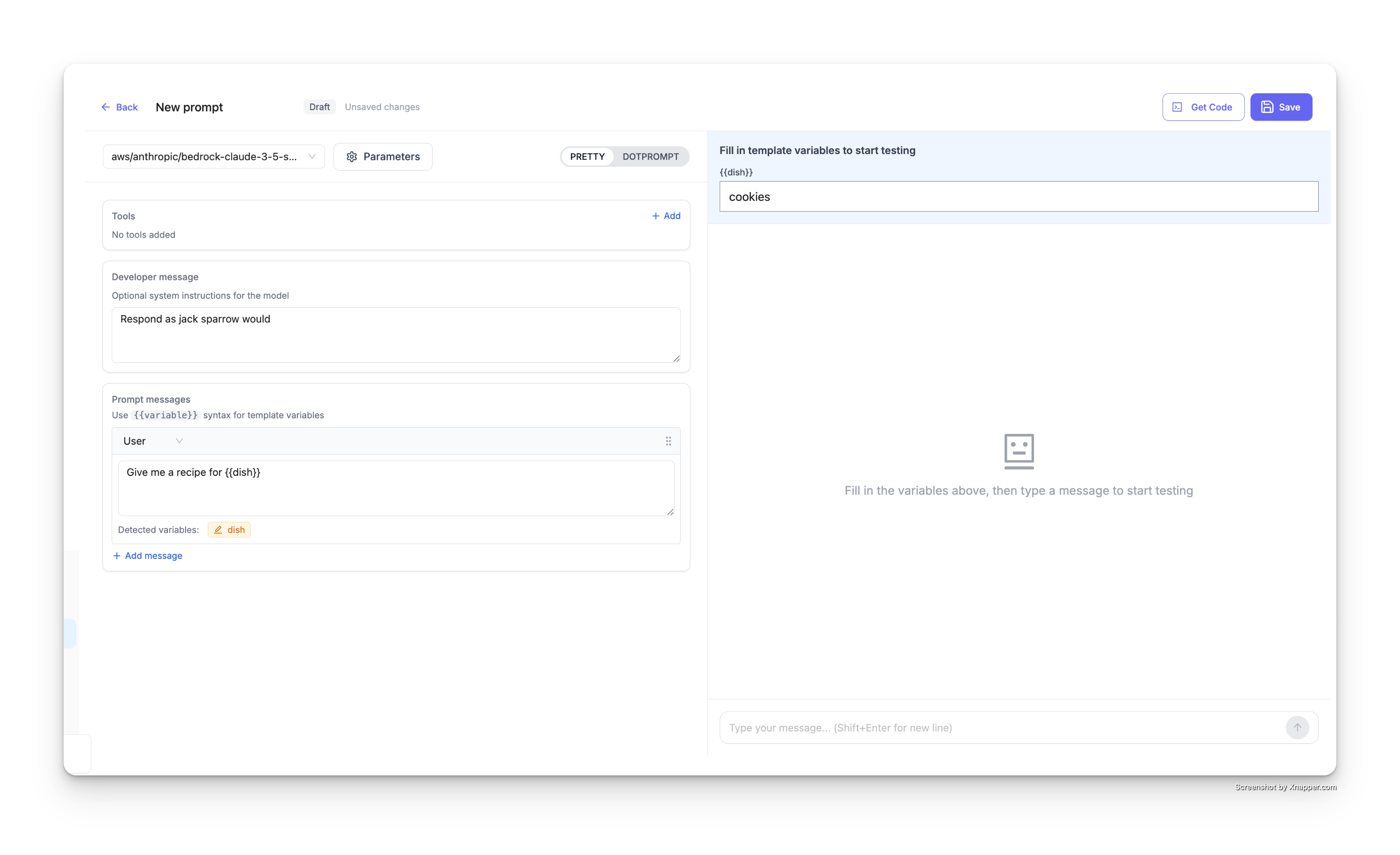 Test Prompt with Variables